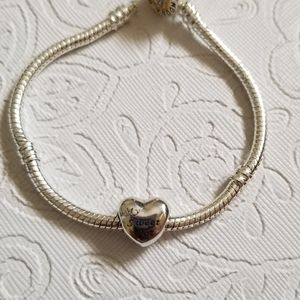 Sliver double sided my sweet pet heart charm